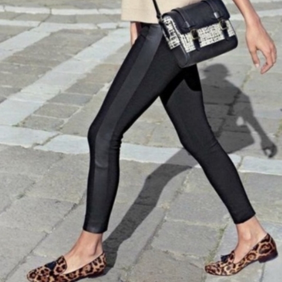 J. CREW Leather Pixie Pant with Tux Stripe